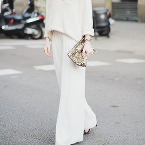 Jennifer Lopez wide leg chiffon pant